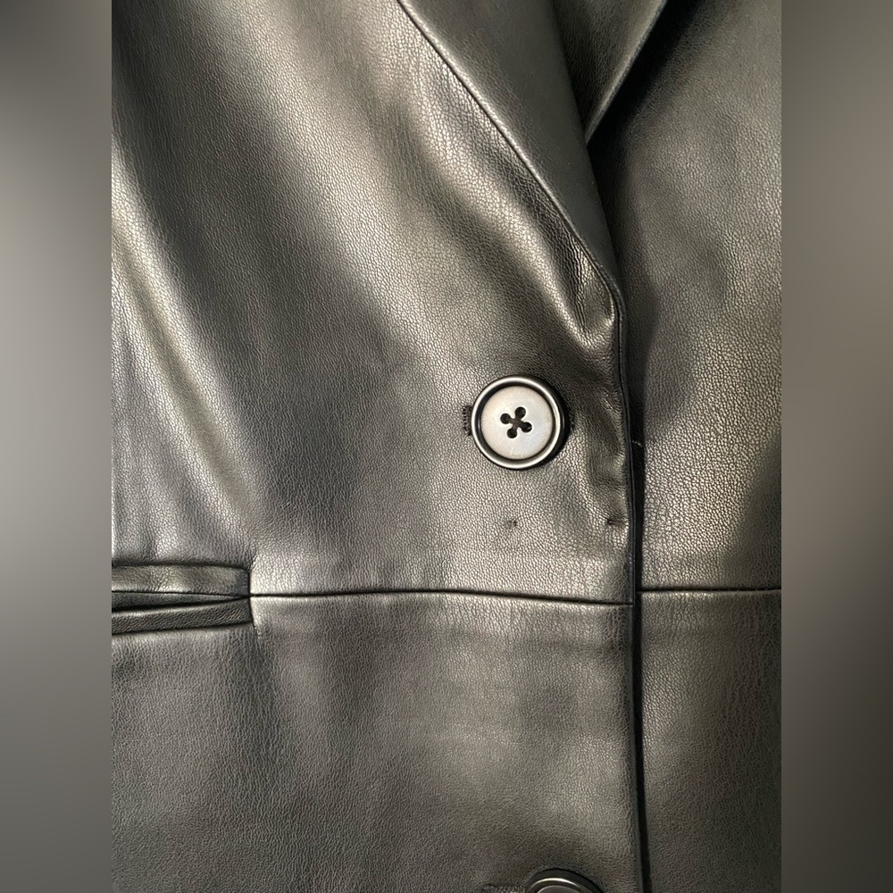 Boxy Vegan Leather Blazer - Picture 5 of 5